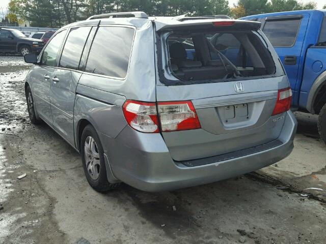 5FNRL38765B098171 - 2005 HONDA ODYSSEY EX BLUE photo 3