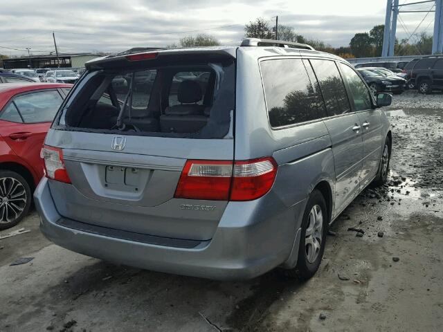 5FNRL38765B098171 - 2005 HONDA ODYSSEY EX BLUE photo 4