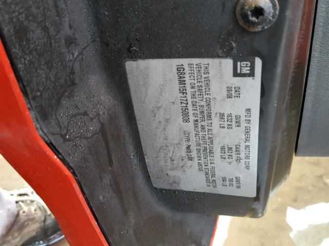 1G8AM15F17Z150808 - 2007 SATURN ION LEVEL RED photo 10