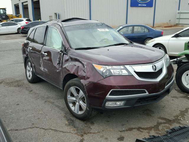 2HNYD2H66AH513661 - 2010 ACURA MDX TECHNO MAROON photo 1