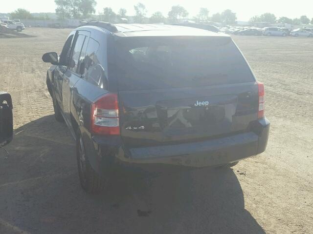 1J8FF47WX7D131636 - 2007 JEEP COMPASS BLACK photo 3