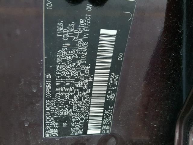 JTLZE4FE9CJ027199 - 2012 TOYOTA SCION XB Granate foto 10