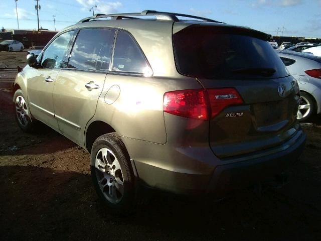 2HNYD28227H524193 - 2007 ACURA MDX GREEN photo 3