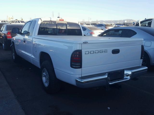 1B7GL23Y6VS292087 - 1997 DODGE DAKOTA WHITE photo 3