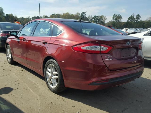 3FA6P0HD5ER127966 - 2014 FORD FUSION SE BURGUNDY photo 3