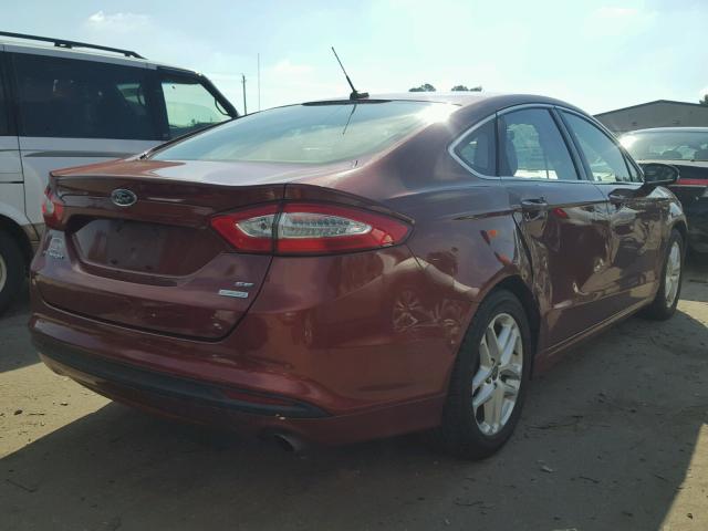 3FA6P0HD5ER127966 - 2014 FORD FUSION SE BURGUNDY photo 4