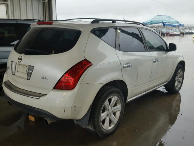 JN8AZ08T96W409696 - 2006 NISSAN MURANO WHITE photo 4