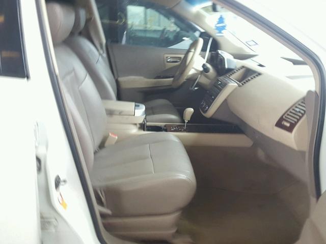 JN8AZ08T96W409696 - 2006 NISSAN MURANO WHITE photo 5