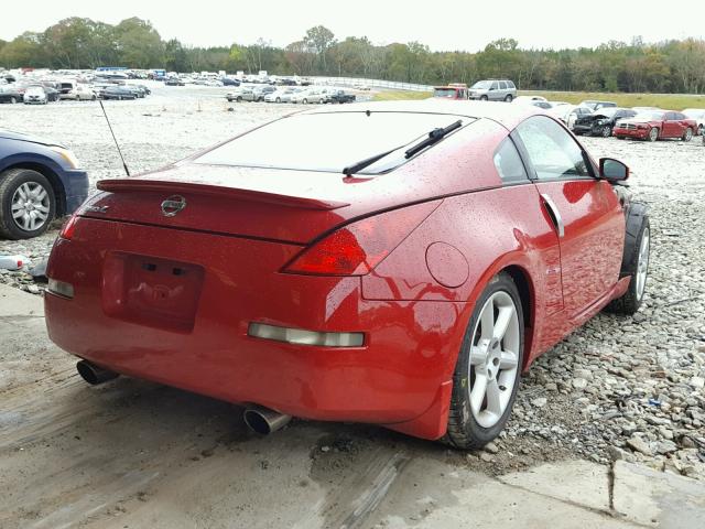 JN1AZ34EX4M154847 - 2004 NISSAN 350Z COUPE RED photo 4