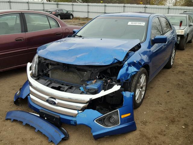 3FAHP0JA2BR166356 - 2011 FORD FUSION SEL BLUE photo 2