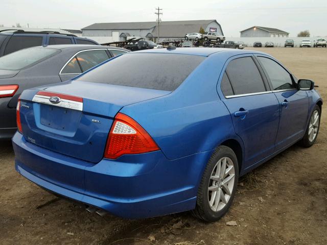 3FAHP0JA2BR166356 - 2011 FORD FUSION SEL BLUE photo 4