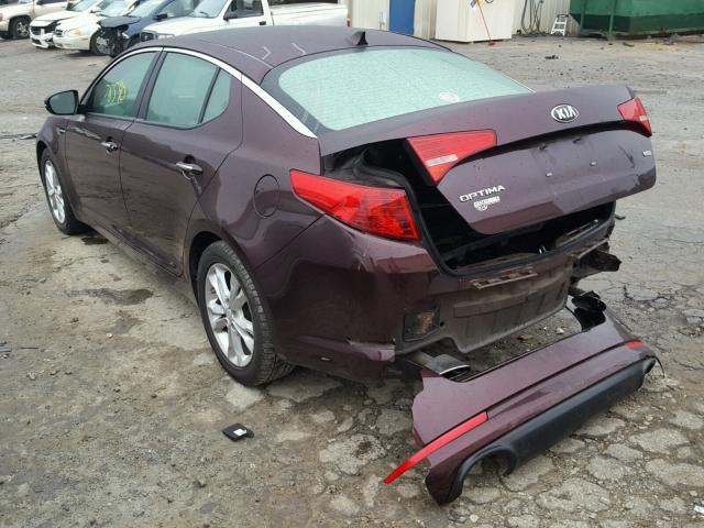 5XXGM4A73DG143017 - 2013 KIA OPTIMA LX PURPLE photo 3