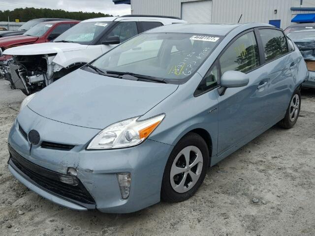 JTDKN3DU1D1680628 - 2013 TOYOTA PRIUS BLUE photo 2