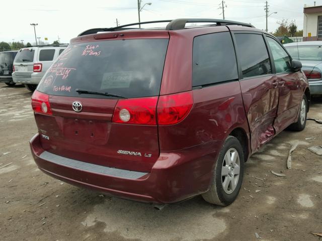 5TDZA23C76S445184 - 2006 TOYOTA SIENNA CE RED photo 4