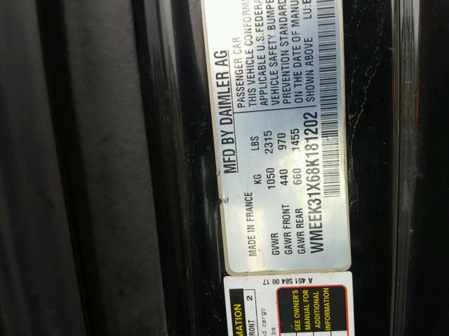 WMEEK31X68K181202 - 2008 SMART FORTWO PAS 黑色 照片 10