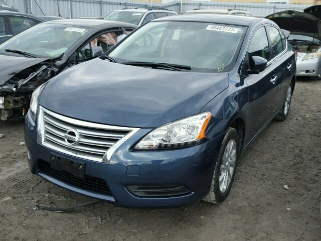 3N1AB7APXFL682502 - 2015 NISSAN SENTRA S BLUE photo 2