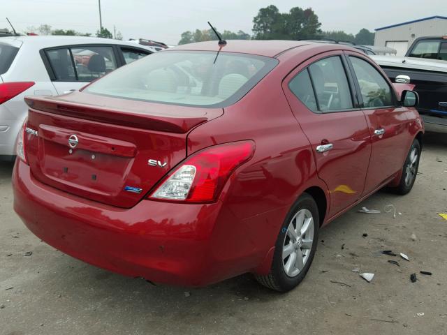 3N1CN7APXEL856678 - 2014 NISSAN VERSA S RED photo 4