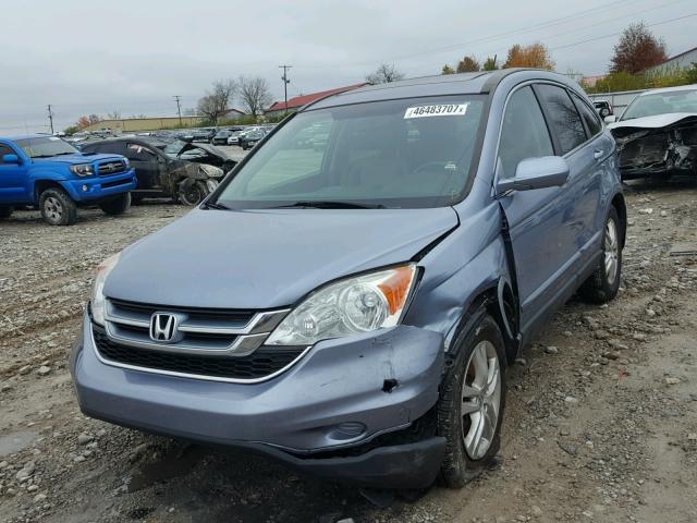 5J6RE3H76AL037687 - 2010 HONDA CR-V EXL BLUE photo 2