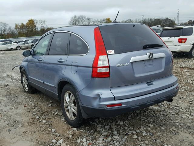 5J6RE3H76AL037687 - 2010 HONDA CR-V EXL BLUE photo 3