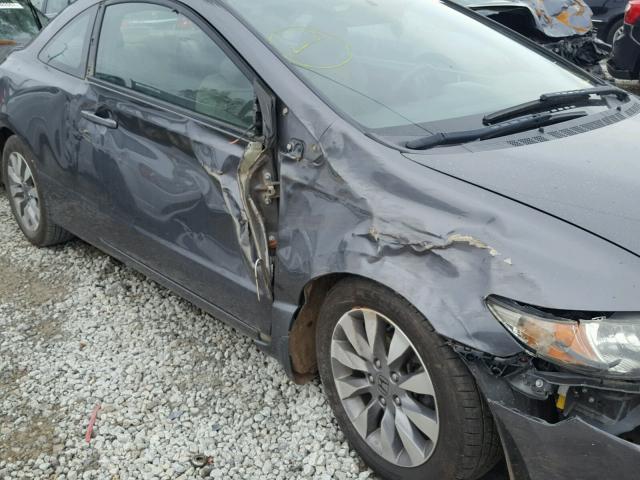 2HGFG12879H532032 - 2009 HONDA CIVIC GRAY photo 9