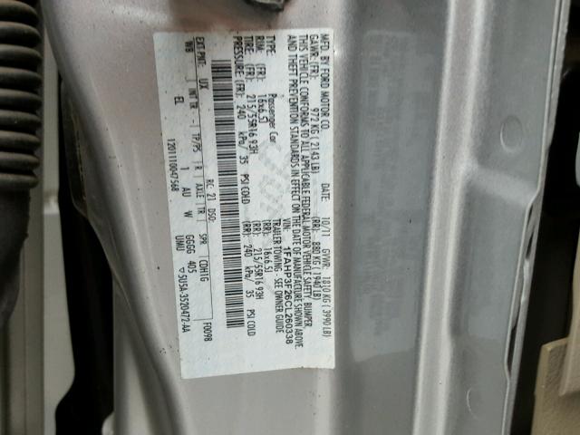 1FAHP3F26CL260338 - 2012 FORD FOCUS SE GRAY photo 10