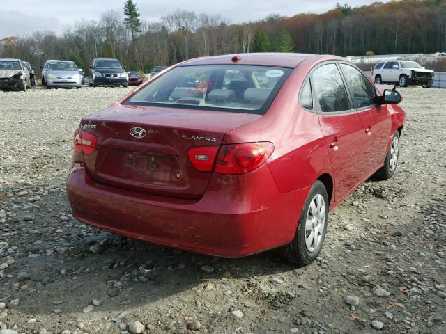 KMHDU46D88U328287 - 2008 HYUNDAI ELANTRA RED photo 4