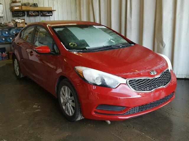 KNAFX4A66E5140044 - 2014 KIA FORTE LX RED photo 1