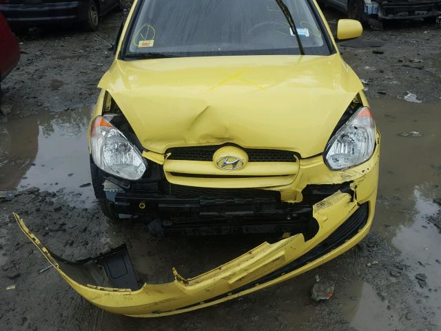 KMHCM3AC5AU168153 - 2010 HYUNDAI ACCENT BLU YELLOW photo 9