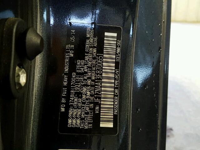 JF1ZNAA13F8700651 - 2015 TOYOTA SCION FR-S შავი ფოტო 10