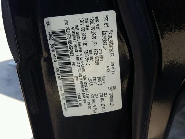 2C8GF78485R506913 - 2005 CHRYSLER PACIFICA L 黑色 照片 10