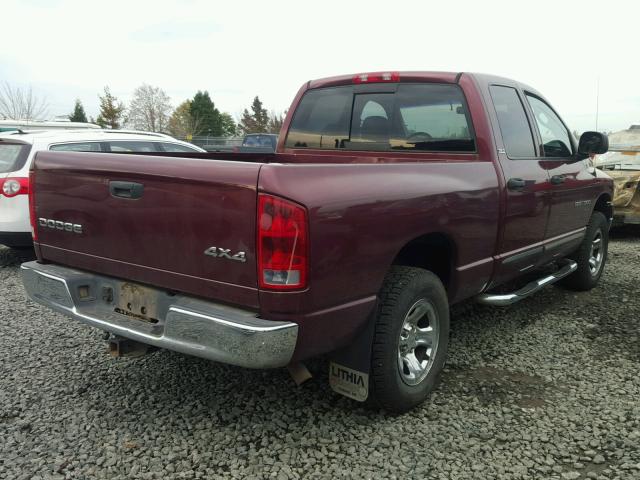 3D7HU18N62G108771 - 2002 DODGE RAM 1500 MAROON photo 4