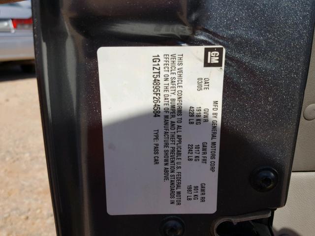 1G1ZT54895F264584 - 2005 CHEVROLET MALIBU LS 灰色 照片 10