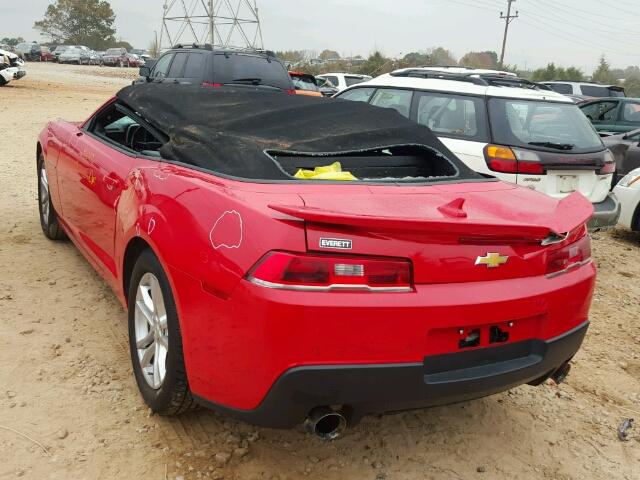 2G1FD3D3XF9113448 - 2015 CHEVROLET CAMARO LT RED photo 3