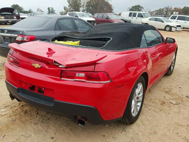 2G1FD3D3XF9113448 - 2015 CHEVROLET CAMARO LT RED photo 4