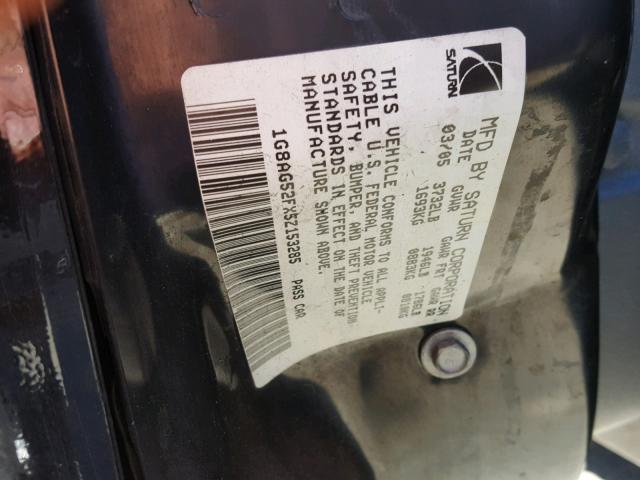 1G8AG52FX5Z153285 - 2005 SATURN ION LEVEL BLACK photo 10