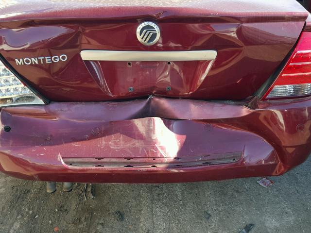 1MEFM42105G619089 - 2005 MERCURY MONTEGO BURGUNDY photo 9