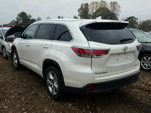 5TDYKRFH5GS156556 - 2016 TOYOTA HIGHLANDER WHITE photo 3