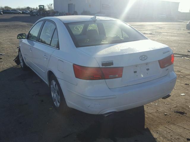 5NPET46F79H407992 - 2009 HYUNDAI SONATA GLS WHITE photo 3