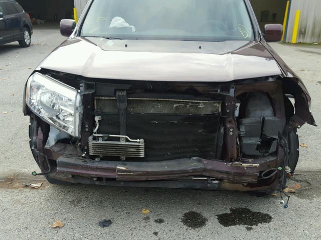 5FNYF4H45AB001079 - 2010 HONDA PILOT EX MAROON photo 9