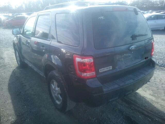 1FMCU03759KB30105 - 2009 FORD ESCAPE XLT GRAY photo 3