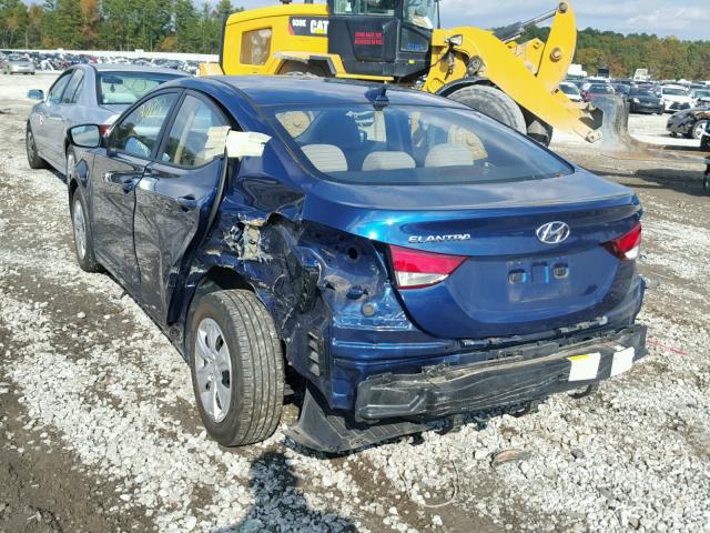 5NPDH4AE0GH744190 - 2016 HYUNDAI ELANTRA SE BLUE photo 3