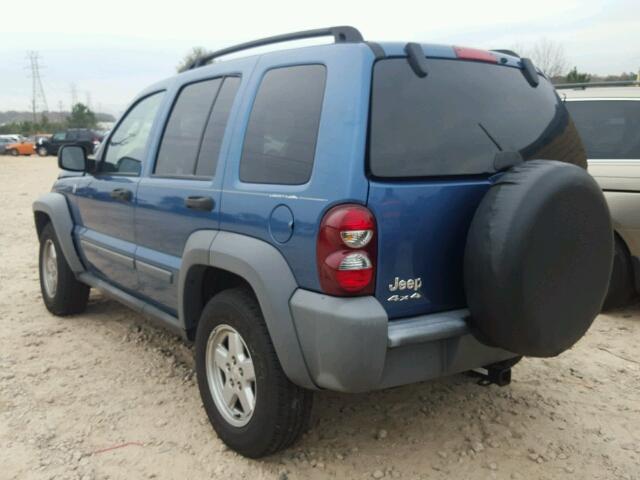 1J4GL48KX6W125686 - 2006 JEEP LIBERTY SP BLUE photo 3