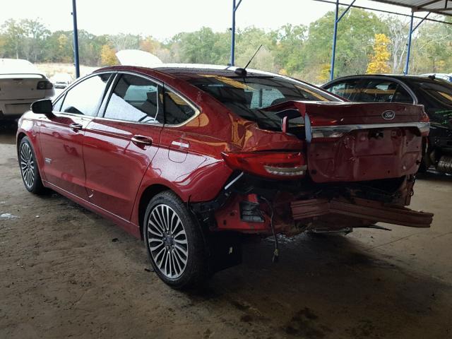 3FA6P0PU3HR188996 - 2017 FORD FUSION SE RED photo 3