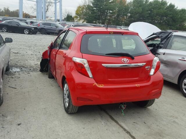 JTDKTUD35ED577005 - 2014 TOYOTA YARIS RED photo 3