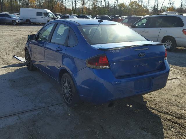 1FAHP3GN9AW181072 - 2010 FORD FOCUS SES BLUE photo 3