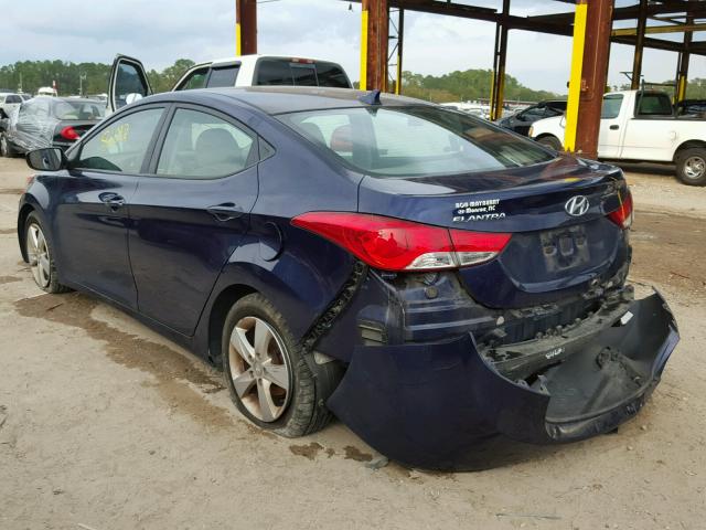 5NPDH4AE7DH409374 - 2013 HYUNDAI ELANTRA GL BLUE photo 3