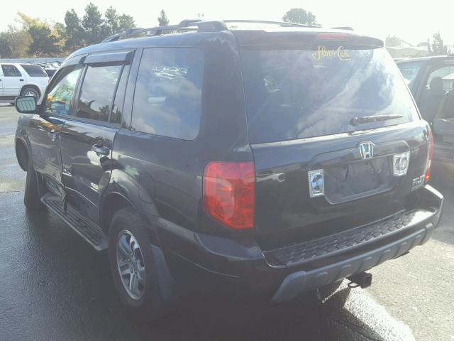 5FNYF18665B036722 - 2005 HONDA PILOT EXL BLACK photo 3