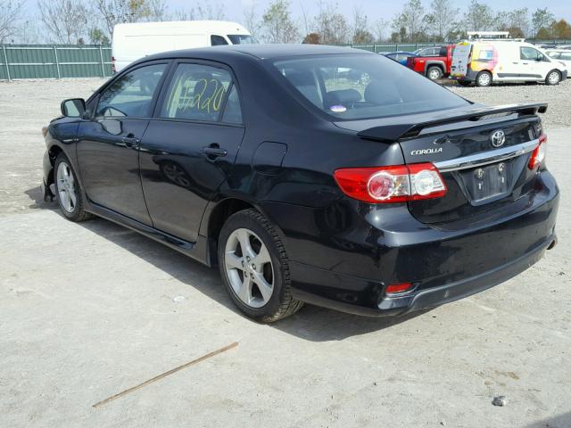 2T1BU4EE5BC716166 - 2011 TOYOTA COROLLA BA BLACK photo 3