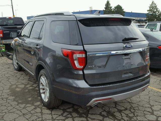 1FM5K7D88GGA17537 - 2016 FORD EXPLORER X BLACK photo 3