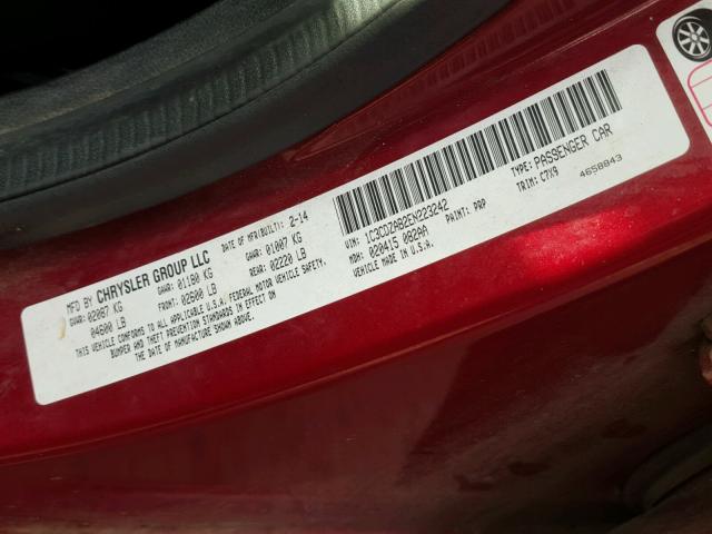 1C3CDZAB2EN223242 - 2014 DODGE AVENGER SE RED photo 10